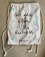 COLDPLAY 2025 MUSIC OF THE SPHERES TOUR EXCLUSIVE LINEN DRAWSTRING BAG