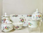 6 Vintage Fine English Bone China Minton Marlow Condiment Pots Sandwich Plate