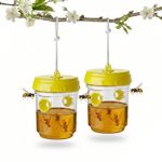 Hanging Wasp Trap for Fruit Fly Hornet Outdoor Indoor Bee Deterrent Set of 2