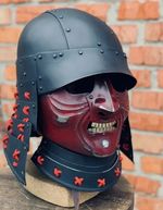 Medieval Samurai Armor Helmet Handmade Steel Warrior Surface Finish