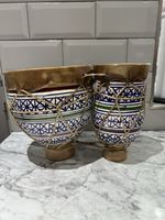 Vintage Moroccan ceramic bongo drums