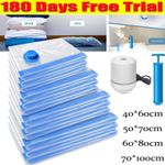 Vacuum Storage Bags with Hand / Electric Pump Space-Saving Vacuum Bags (12-Pack)