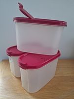 Tupperware Space Savers Modular Mates SET of 3 Size 2 - 1.1L  Red Lids Vintage