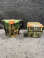 Rare - Ye Olde Inne (hand painted) Sugar bowl + Jug