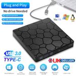 External CD DVD Drive USB 3.0 Writer Burner Player for PC Laptop Windows 11 10