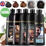 Hair Dye Shampoo Natural Herbal Permanent Instant Dye Hair Color Shampoos 500ml