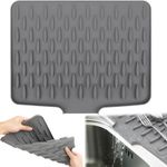RZCOMP Silicone Draining Mat,Silicone Dish Drying Mat 40*32.5cm, Grey 