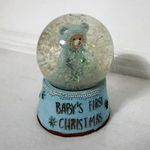 Baby’s First Christmas Blue Teddy Bear Snow Globe Ornament Boys & Girls