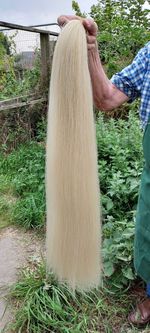 BEST Quality Rocking Horse Hair Tail . BLONDE 89cm long.  Around 350gms