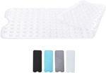 Extra Long Non Slip Bath Mat 100x40cm – White Anti-Mould Mat with Suction Cups