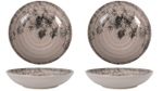 Pasta bowls soup stew 23x5cm stoneware decorated Aspe Montecarlo GREY -pack 2-