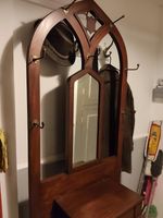 An Elegant Edwardian Mirrored Hall Stand - Coat, Hat Hooks - Fabulous
