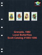 $14.00 Scott Value - 1982 GRENADA Butterflies & Flowers Caribbean CV MNH NH UMM