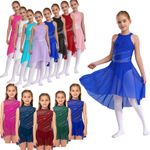 UK Kid Girls Ballroom Costume Lyrical Dance Dress Dancing Clothes Ballet Leotard