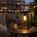 Auraglow Solar & USB Rechargeable Outdoor Lantern LED Garden Table Hanging Lamp