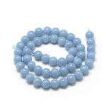 Angelite Gemstone Round Beads - Natural Blue Crystals - 8mm Diameter - 1 Strand
