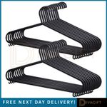 BLACK COAT HANGERS STRONG DURABLE PLASTIC HANGER FOR CLOTHES TROUSERS ADULT NEW