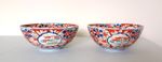 A pair of medium-sized  porcelain Japanese Imari bowls. Circa 1940