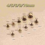 Sam Browne Screws Studs Round Head Button Rivet for Leather Crafts4/5/6/8/10mm