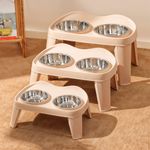 Elevated Large Dog Food Feeding Stand Station Stainless Steel Double Raised Bowl