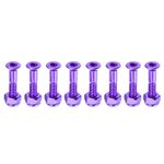 1" Skateboard Hardware Bolt, 8 Set Carbon Steel Mounting Screws Nuts Set Purple