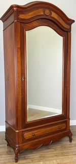 Wardrobe Antique French Style Mahogany Mirrored Carved Armoire Cabinet LOT 6157