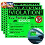 You Parked Like an Idiot Business Sticker 7.5x5.5 inch Multi Reasons Violation B