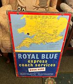 Royal Blue Express Coach Services "Book Here" Coach Sign with Route Map