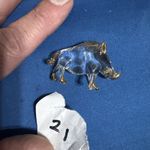 Vintage Glass With Gold Accents Tiny Wild Boar Figurine