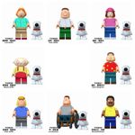 8 x Custom Lego Family Guy Peter Griffin cartoon Hero Mini Figure Toy