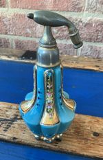 Antique BLUE Enamel Glass PERFUME Bottle Atomiser MOSER Czech