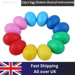 12Pcs Egg Shakers Musical Instruments Percussion Egg for Kids Toy Plastic Easte