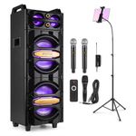 Bluetooth Karaoke System with 2x Wireless Microphones & Tablet Stand - LIVE2102