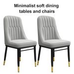 2Pcs Stable Grey Faux Leather Dining Chairs Anti Slip Feet Dual Support Frame UK