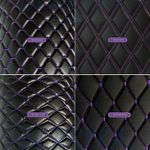 Purple Vinyl Grain Quilted Faux Leather Upholstery Fabric | Diamond 55" Foam