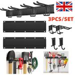 3x Garage Garden Tool Holder Storage Rack Shed Wall Mounted Organiser Long Hooks