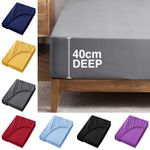 Extra Deep 40cm Fitted Sheet Single Double King Super King Size OR Pillow Covers