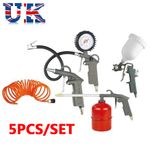 5PCS Air Compressor Accessory Kit Euro Fit Ext Hose Tyre Paint Oil Air Gun Tools