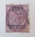 *SPECIAL* GB QV Revenue ARMY OFFICIAL USED 1 Pcs 1d Lilac