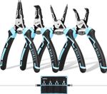 SHALL Snap Ring Pliers Set, 4PCS Heavy Duty 7 " Internal External Circlip Pliers