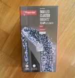 Premier 960 LED Cluster String Lights White 12.4m Green Cable Multi-Action Timer