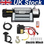 Electric Winch 12v 13500lb/6123kg 26M Steel Rope & Wireless Remote Workshop UK