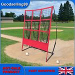 Black&Red Indoor and Outdoor Baseball Practice Net Polyester Fiber&Iron Material