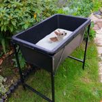Foldaway Dog Wash Bath with Metal Stand – 90L Tub & Drain Valve Grooming Station