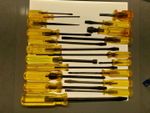 20 Vintage Translucent Yellow Handle Screwdrivers  etc.
