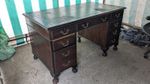 Large pedestal desk on paw feet 8 drawers wide kneehole S1200326B