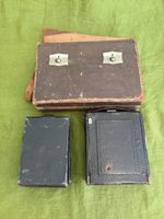 Victorian Quarter Plate Folding Camera Butcher Klimax Leather Case Set Present