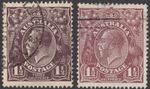Australia  1918 & 1919  1  1/2d  George V Heads  SG 58 & 59  good used