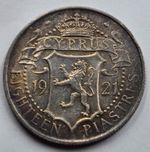 CYPRUS 18 SILVER PIASTRE 1921 EXF COIN KGV