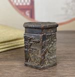 Japanese Collection ancient Bronze carved hexagonal ink cartridge